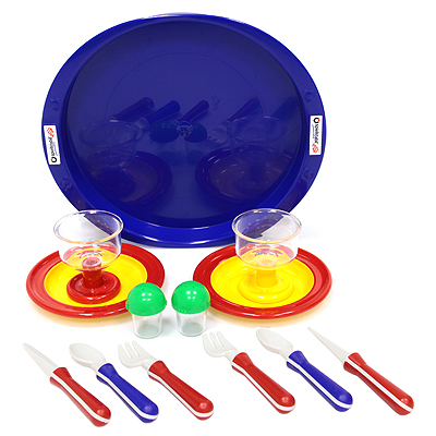 Набор детской посуды "Party-Time", 13 предметов 2 стаканчика, 2 солонки, поднос инфо 11651d.