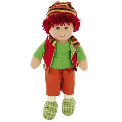 Тряпичная набивная кукла "Мальчик в шапке" Высота: 40 см Набивка: синтепон инфо 11981d.