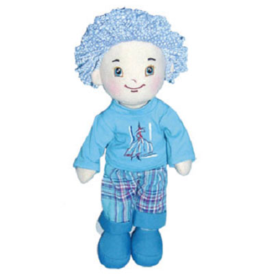 Тряпичная набивная кукла "Мальчик в голубом" Высота: 30 см Набивка: синтепон инфо 11992d.