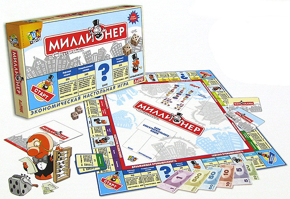 Экономическая игра "Миллионер Classic" кубика, инструкция на русском языке инфо 12071d.