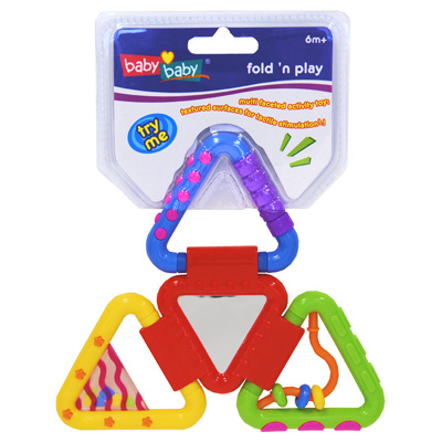 Прорезыватель-погремушка "Пирамида" от игр с Baby Baby инфо 12561d.