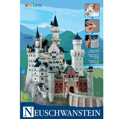 Сборная модель из картона "Замок Neuschwanstein", 342 детали конструктора, схематичная инструкция по сборке инфо 12639d.