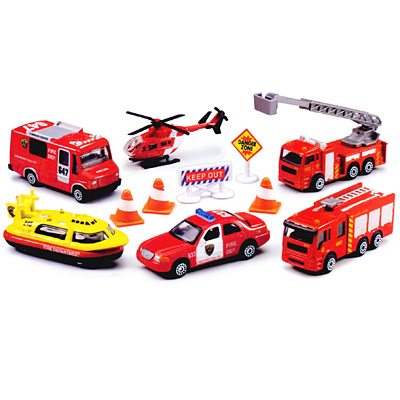 Игровой набор "Пожарная команда" катер, фургон, 3 пожарные машины инфо 12697d.