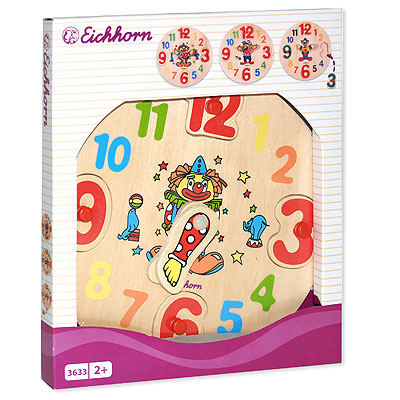 Деревянные часы "Клоун" из имеющихся в наличии цветов инфо 12830d.