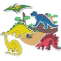 Фигурки для ванной "Динозавры" 12 фигурок, сетка для хранения инфо 13007d.