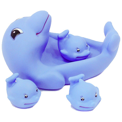 Набор для ванной "Веселые дельфины" веселого дизайна Состав 4 игрушки инфо 13040d.