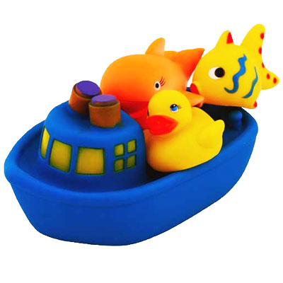 Набор игрушек для ванной "Веселое путешествие", цвет: синий веселого дизайна Состав 4 игрушки инфо 13055d.