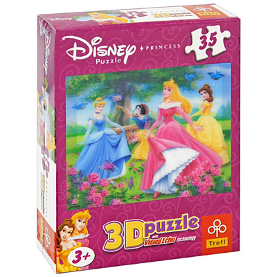 Принцессы Диснея на прогулке в саду Пазл с 3D-эффектом, 35 элементов Серия: 3D Puzzle инфо 13197d.