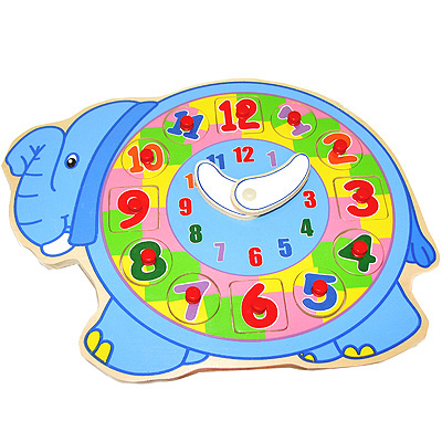 Развивающая игра "Часы-слоник" Игровое поле, 12 элементов игры инфо 5589e.