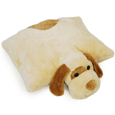 Игрушка-подушка "Собака" 20 см Цвет: бежевый, коричневый инфо 10278a.